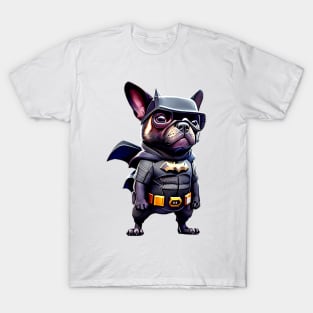 Super Frenchie: Black Superhero Suit Version 5 T-Shirt